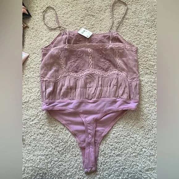 NWT Free People Still the One Lace Intimately FP Sheer Floral Bodysuit La Fluer